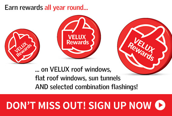 Earn rewards all year round… on VELUX roof windows, flat roof windows, sun tunnels AND selected combination flashings!
